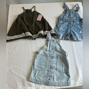 Girls' 4T Summer Bundle (3 Pcs) - OshKosh & Tommy Bahama - Denim & Boho Style